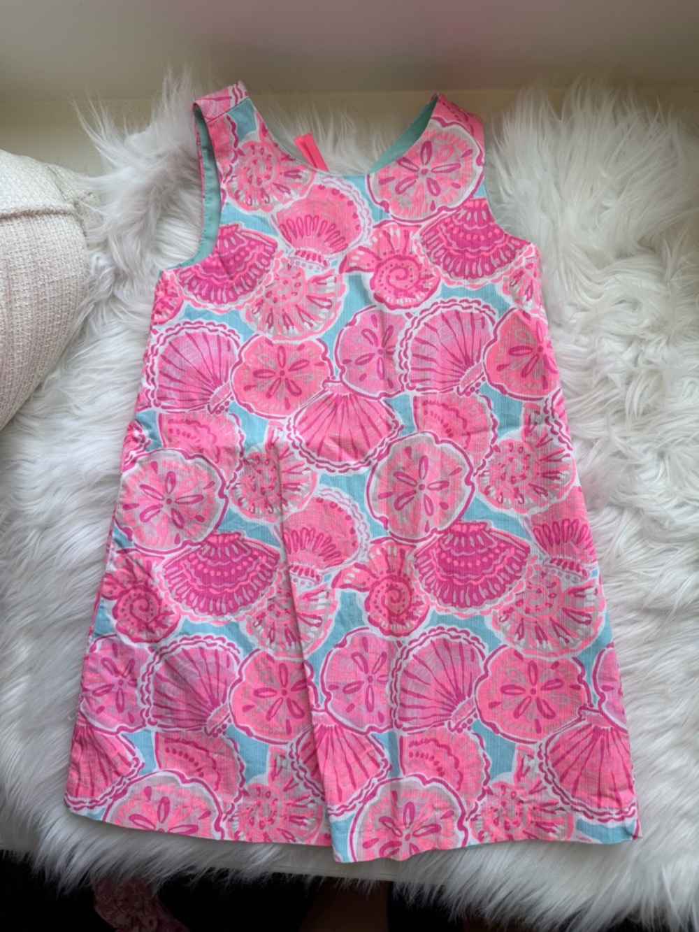 Tommy Bahama Pink & Aqua Shell-Print Girls Sundress